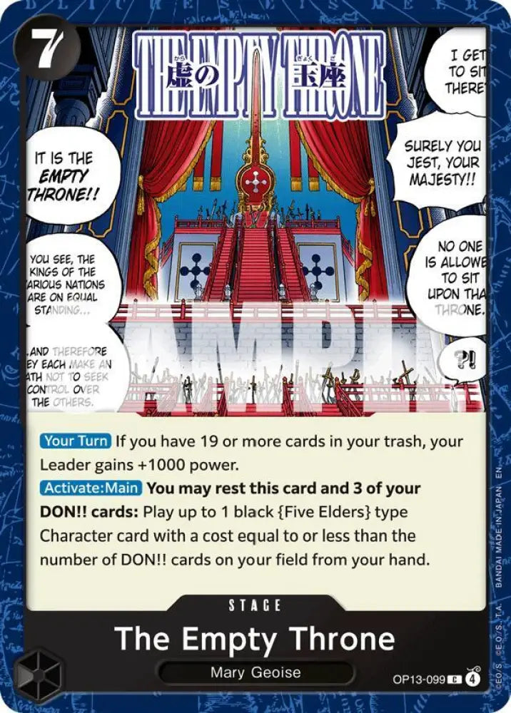 The Empty Throne (OP13-099) [Carrying On His Will]