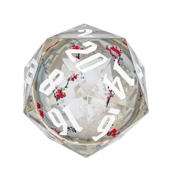 Nerd Gear: The Eternal Bloom – 55mm Liquid Quicksand D20 Dice
