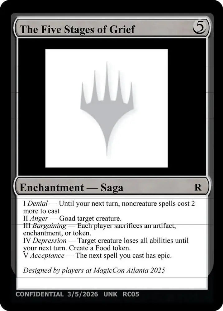 The Five Stages of Grief [Un-Known Event Playtest Cards]