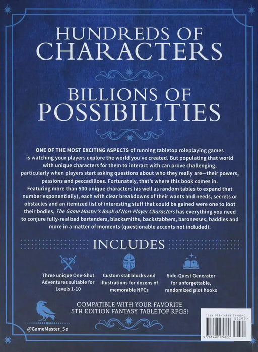 The Game Masters Book of Non-Player Characters (EN) - Role Playing Game