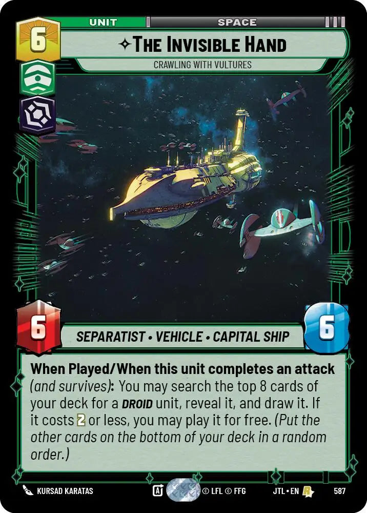 The Invisible Hand - Crawling With Vultures (Foil) (587) [Jump to Lightspeed] - Star Wars: Unlimited Single