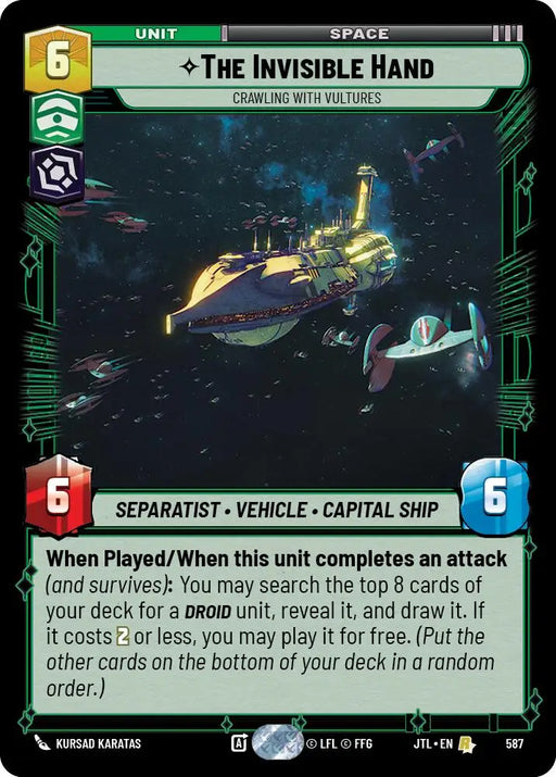 The Invisible Hand - Crawling With Vultures (Foil) (587) [Jump to Lightspeed] - Star Wars: Unlimited Single
