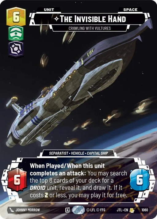 The Invisible Hand - Crawling With Vultures (Prestige Foil) (1060) [Jump to Lightspeed] - Star Wars: Unlimited Single