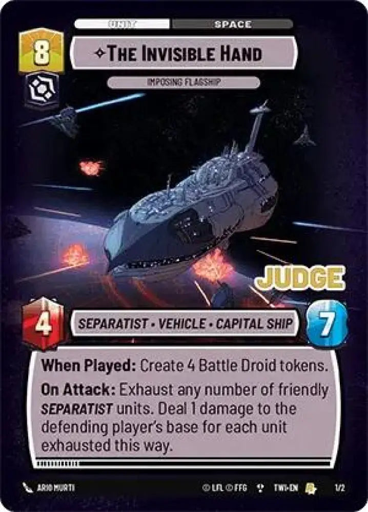 The Invisible Hand - Imposing Flagship (1/2) [Judge Promos] - Star Wars: Unlimited Single