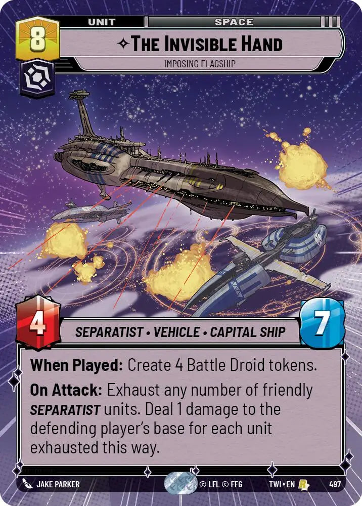 The Invisible Hand - Imposing Flagship (Hyperspace) (497) [Twilight of the Republic] - Star Wars: Unlimited Single