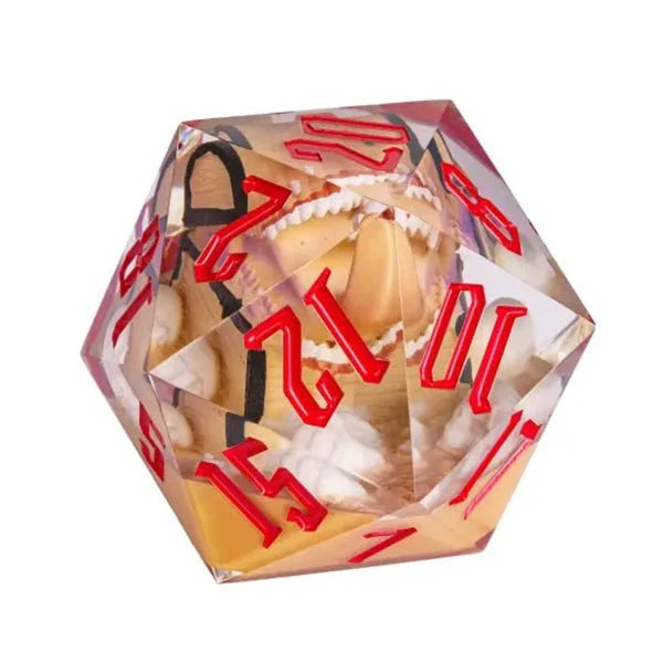 Nerd Gear: The Jaws of the Deceiver – 55mm Encapsulated Mimic D20 Dice