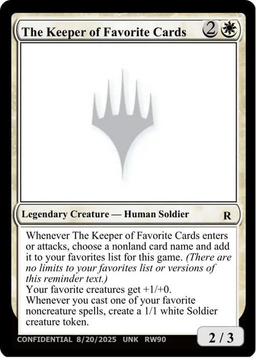 The Keeper of Favorite Cards (8/20/2025) [Un-Known Event Playtest Cards]