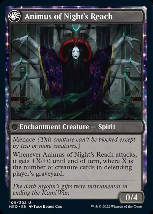 The Long Reach of Night // Animus of Night’s Reach [Kamigawa: Neon Dynasty] - MTG Single