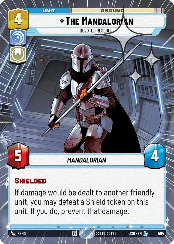 The Mandalorian - Devoted Rescuer (Hyperspace Foil) (564) [Ashes of the Empire]
