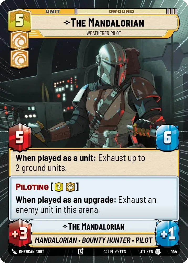 The Mandalorian - Weathered Pilot (Hyperspace Foil) (944) [Jump to Lightspeed] - Star Wars: Unlimited Single