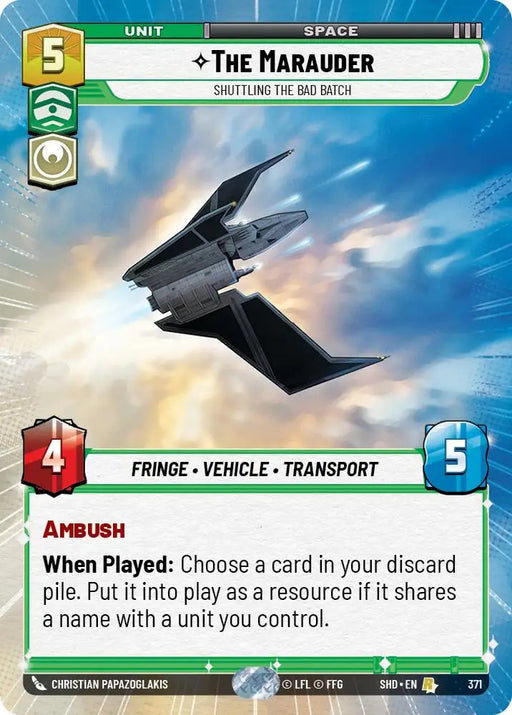 The Marauder - Shuttling the Bad Batch (Hyperspace) (371) [Shadows of the Galaxy] - Star Wars: Unlimited Single