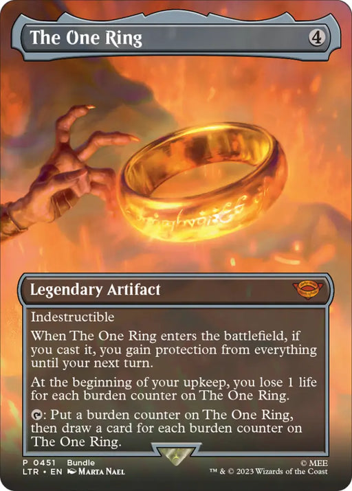 The One Ring (Borderless Alternate Art) [The Lord of the Rings: Tales of Middle-Earth] - MTG Single