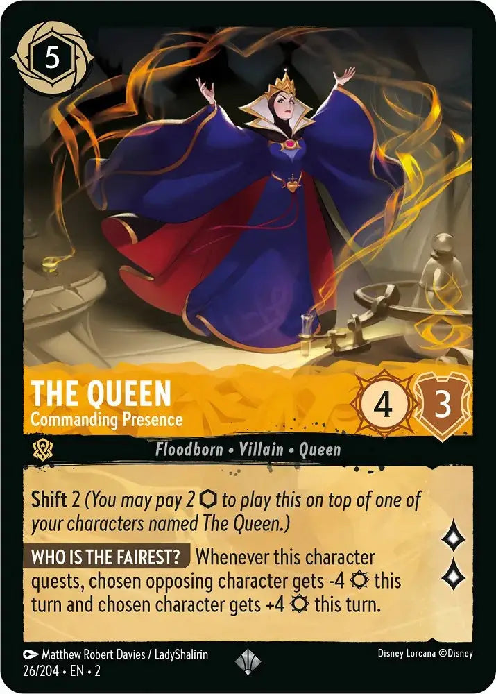 The Queen - Commanding Presence (26/204) [Rise of the Floodborn] - Lorcana Single