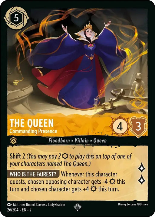 The Queen - Commanding Presence (26/204) [Rise of the Floodborn] - Lorcana Single