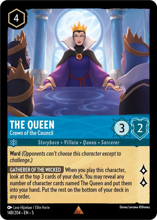 The Queen - Crown of the Council (148/204) [Shimmering Skies] - Lorcana Single