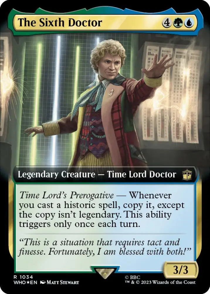 The Sixth Doctor (Extended Art) (Surge Foil) [Doctor Who] - MTG Single