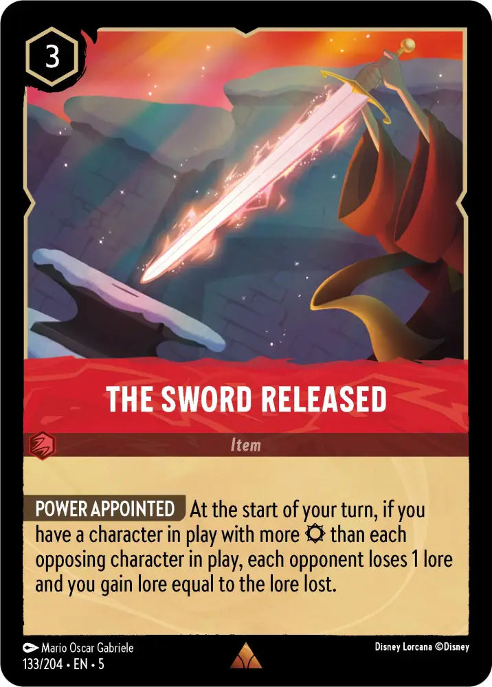 The Sword Released (133/204) [Shimmering Skies] - Lorcana Single