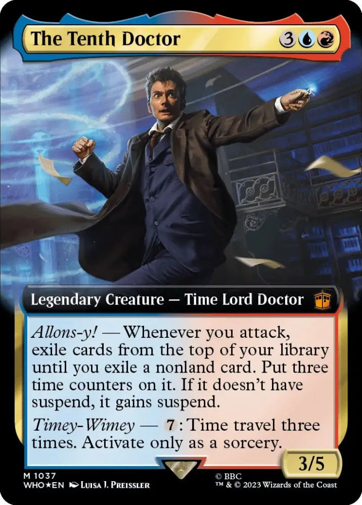 The Tenth Doctor (Extended Art) (Surge Foil) [Doctor Who] - MTG Single
