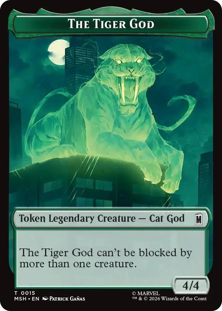The Tiger God // Sturdy Shield Double-Sided Token (015/021) [Marvel Super Heroes]