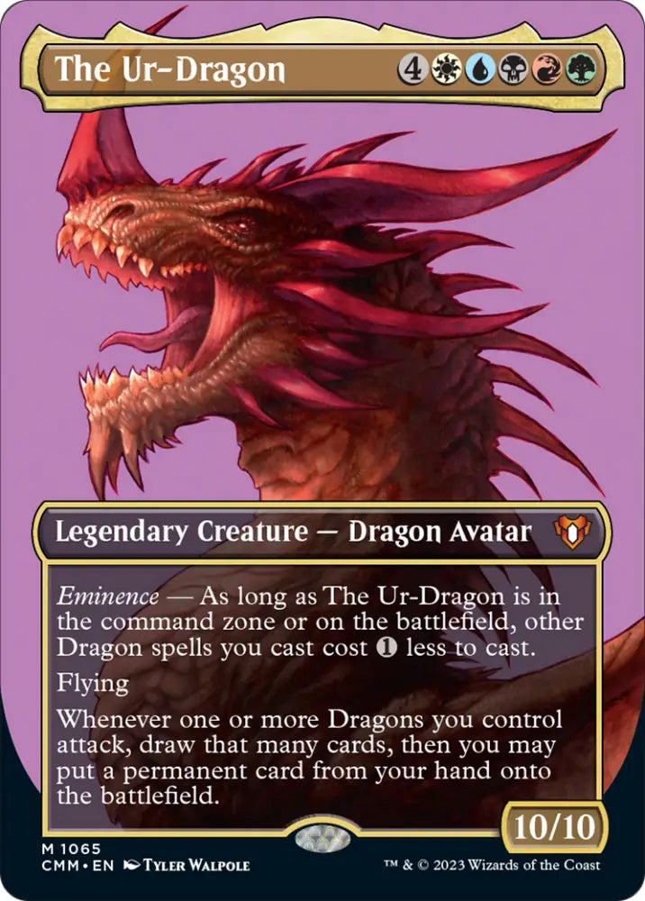 The Ur-Dragon (Borderless Textured Foil Frame Break) [Commander Masters] - MTG Single
