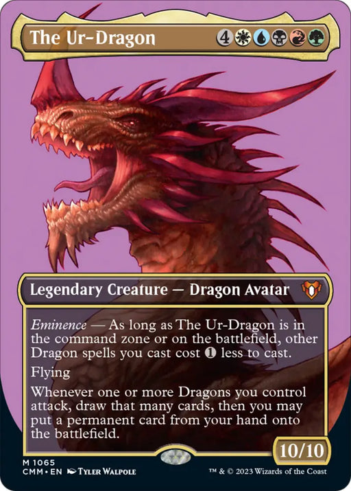 The Ur-Dragon (Borderless Textured Foil Frame Break) [Commander Masters] - MTG Single