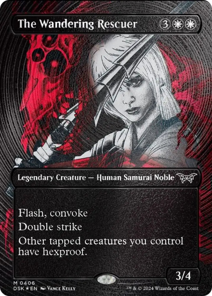 The Wandering Rescuer (Showcase) (Textured) [Duskmourn: House of Horror] - MTG Single