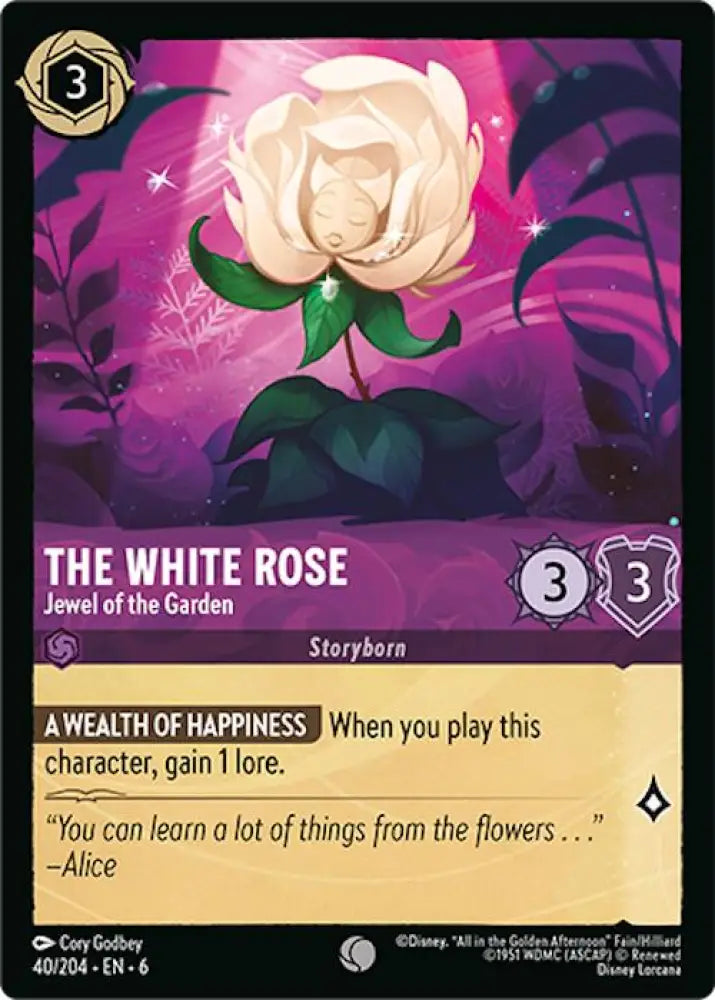 The White Rose - Jewel of the Garden (40/204) [Azurite Sea] - Lorcana Single