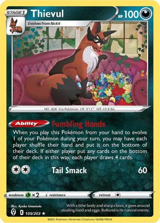 Thievul (105/203) [Sword & Shield: Evolving Skies] - Pokemon Single