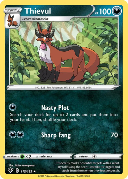 Thievul (113/189) [Sword & Shield: Darkness Ablaze] - Pokemon Single