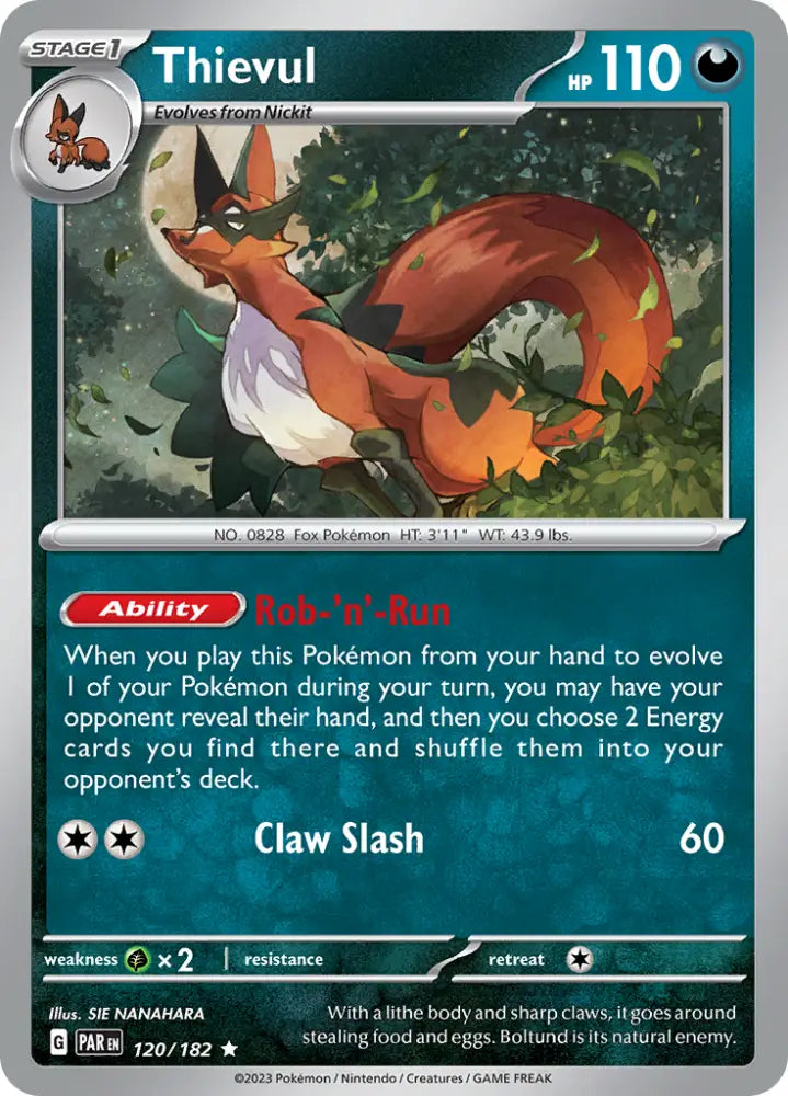 Thievul (120/182) [Scarlet & Violet: Paradox Rift] - Pokemon Single