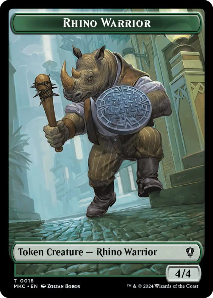 Thopter // Rhino Warrior Double-Sided Token [Murders at Karlov Manor Commander Tokens] - MTG Single