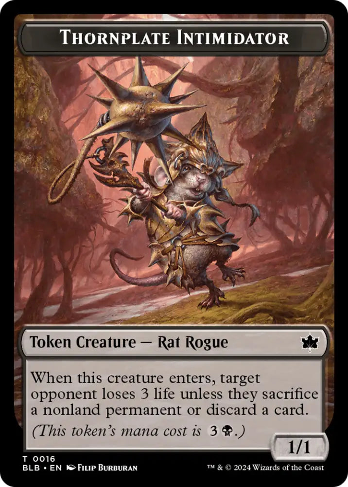 Thornplate Intimidator Token [Bloomburrow Tokens] - MTG Single