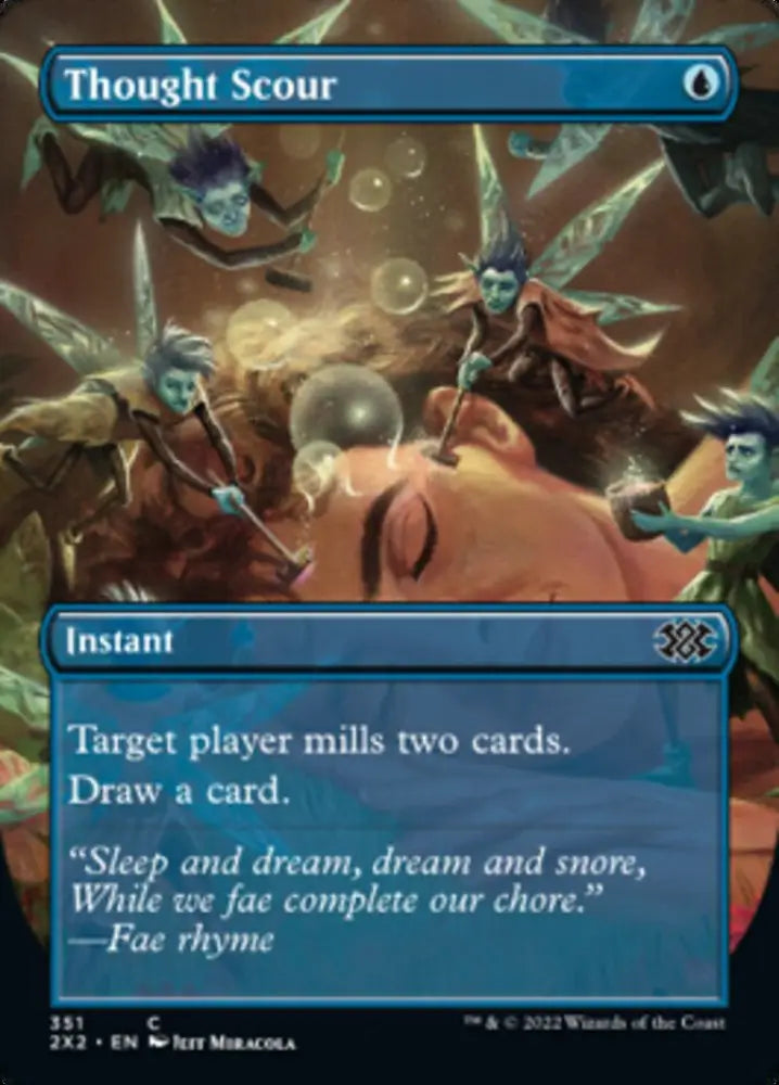 Thought Scour (Borderless Alternate Art) [Double Masters 2022] - MTG Single