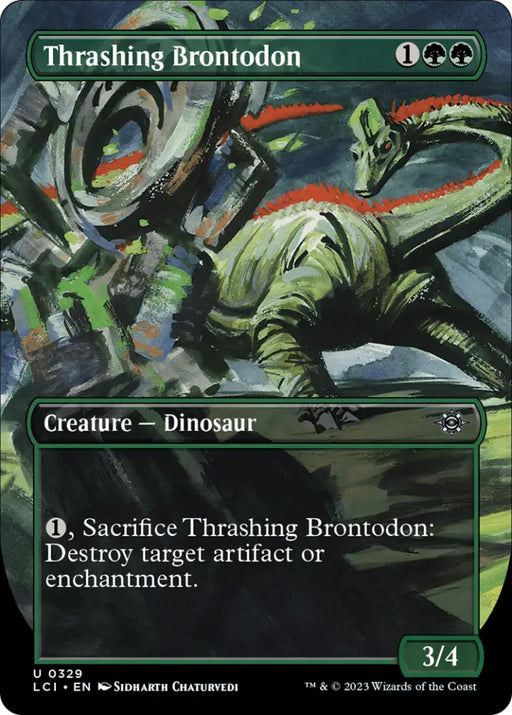 Thrashing Brontodon (Borderless) [The Lost Caverns of Ixalan] - MTG Single