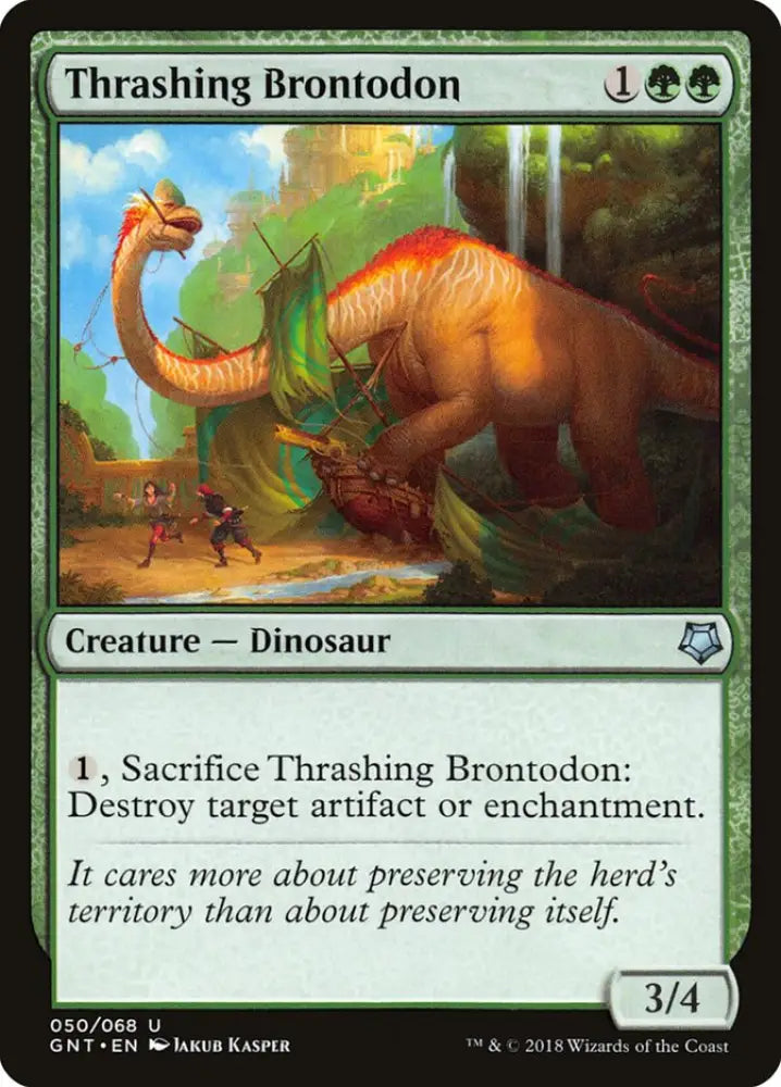 Thrashing Brontodon [Game Night 2018] - MTG Single