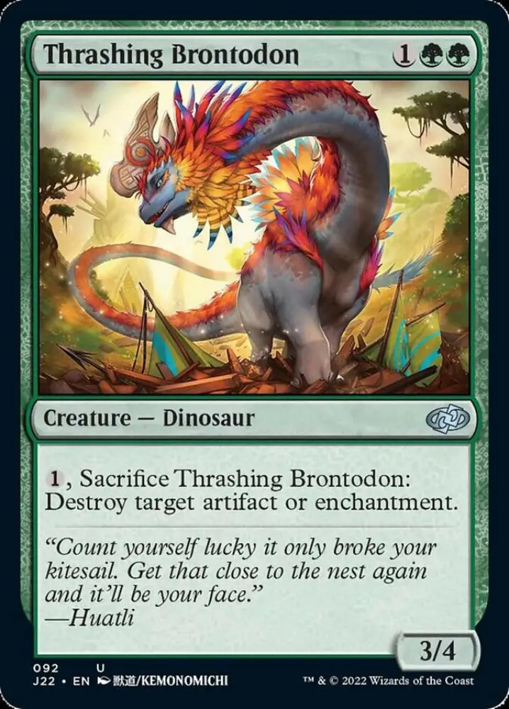 Thrashing Brontodon [Jumpstart 2022] - MTG Single