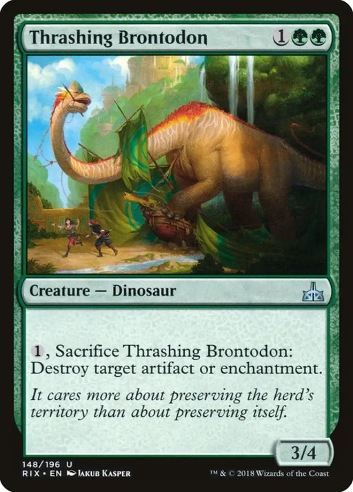 Thrashing Brontodon [Rivals of Ixalan] - MTG Single