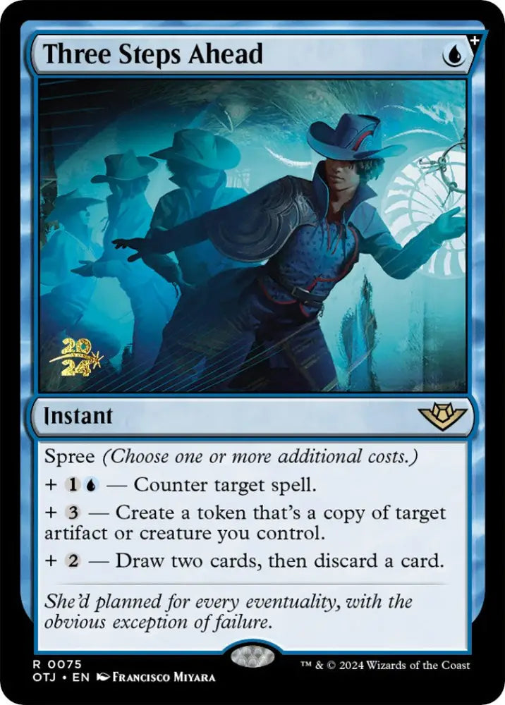 Three Steps Ahead [Outlaws of Thunder Junction Prerelease Promos] - MTG Single