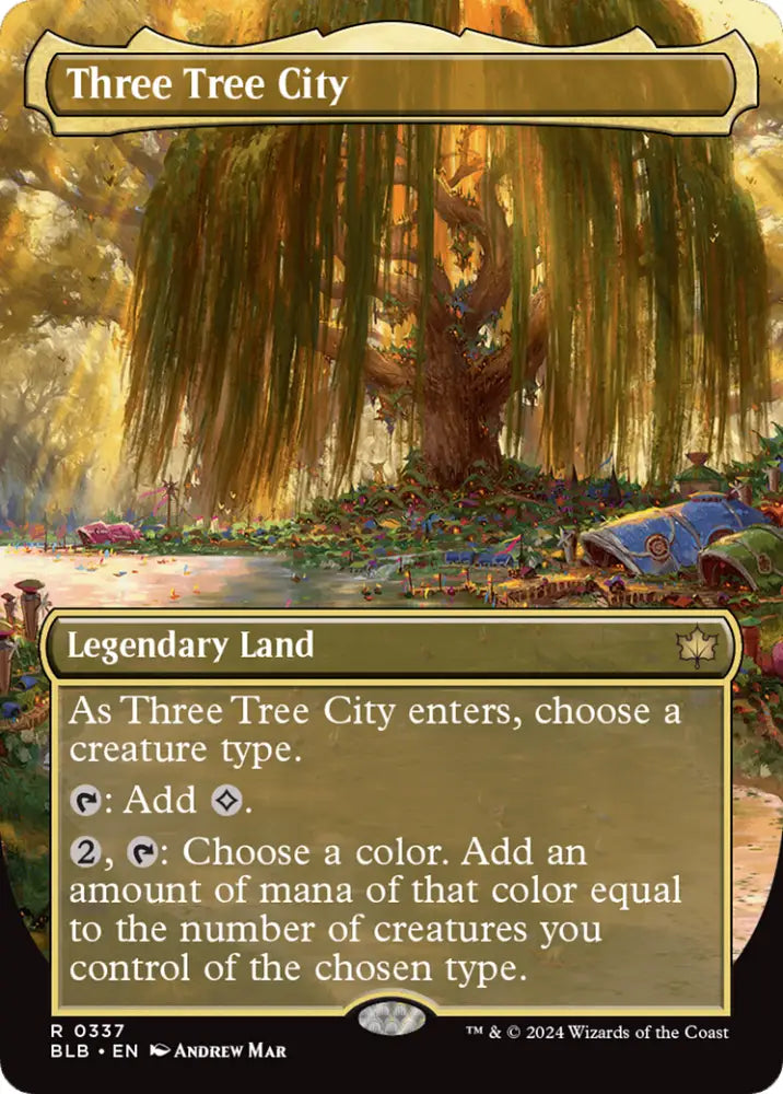Three Tree City (Borderless) (0337) [Bloomburrow] - MTG Single