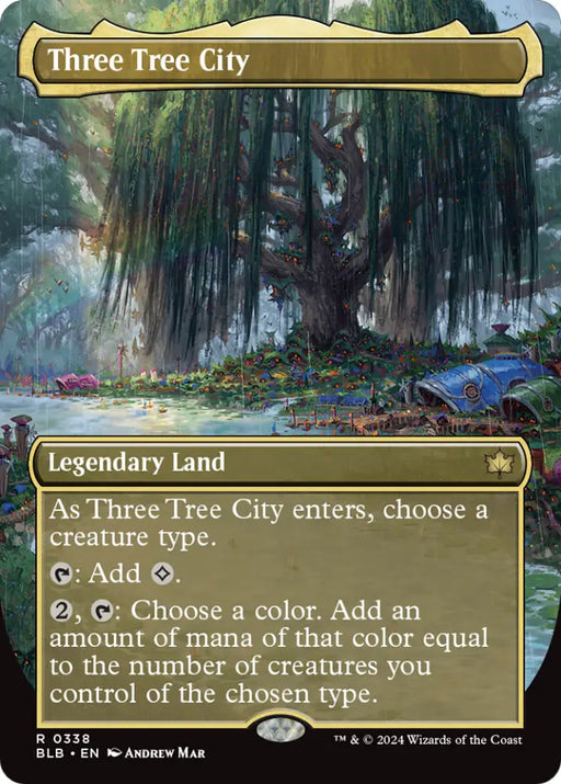 Three Tree City (Borderless) (0338) [Bloomburrow] - MTG Single