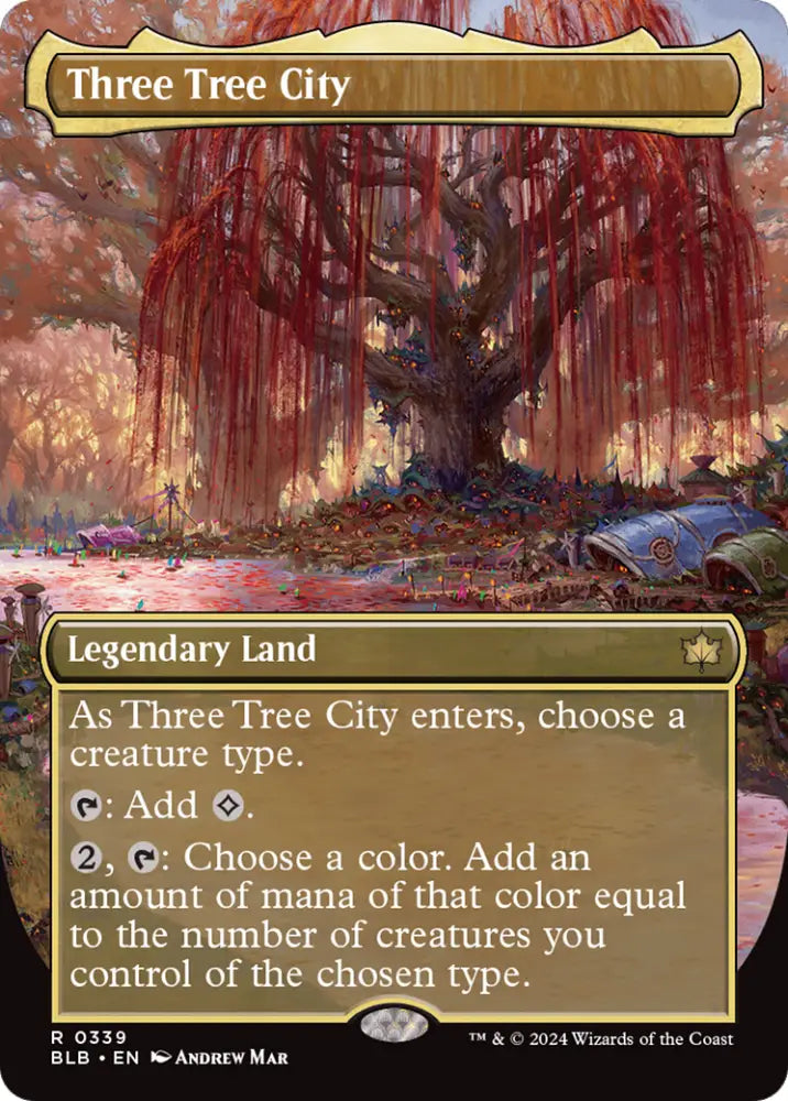 Three Tree City (Borderless) (0339) [Bloomburrow] - MTG Single
