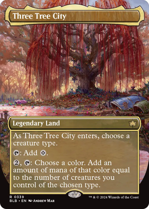 Three Tree City (Borderless) (0339) [Bloomburrow] - MTG Single