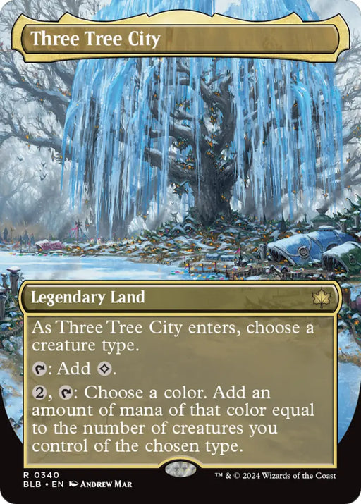 Three Tree City (Borderless) (0340) [Bloomburrow] - MTG Single