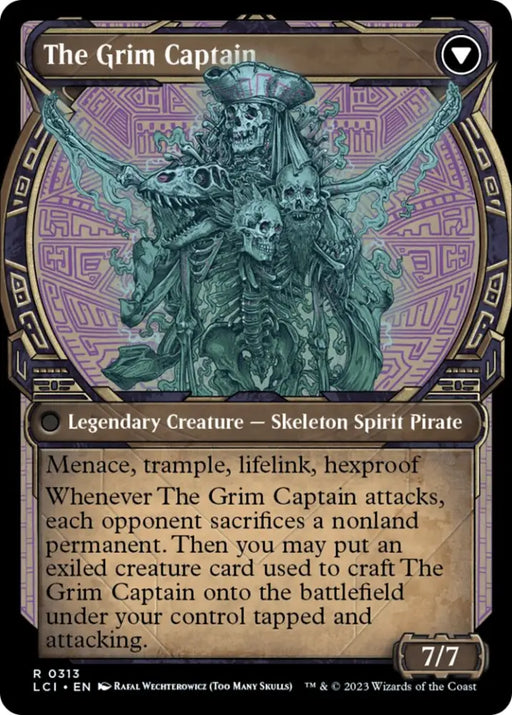 Throne of the Grim Captain // The Grim Captain (Showcase) [The Lost Caverns of Ixalan] - MTG Single