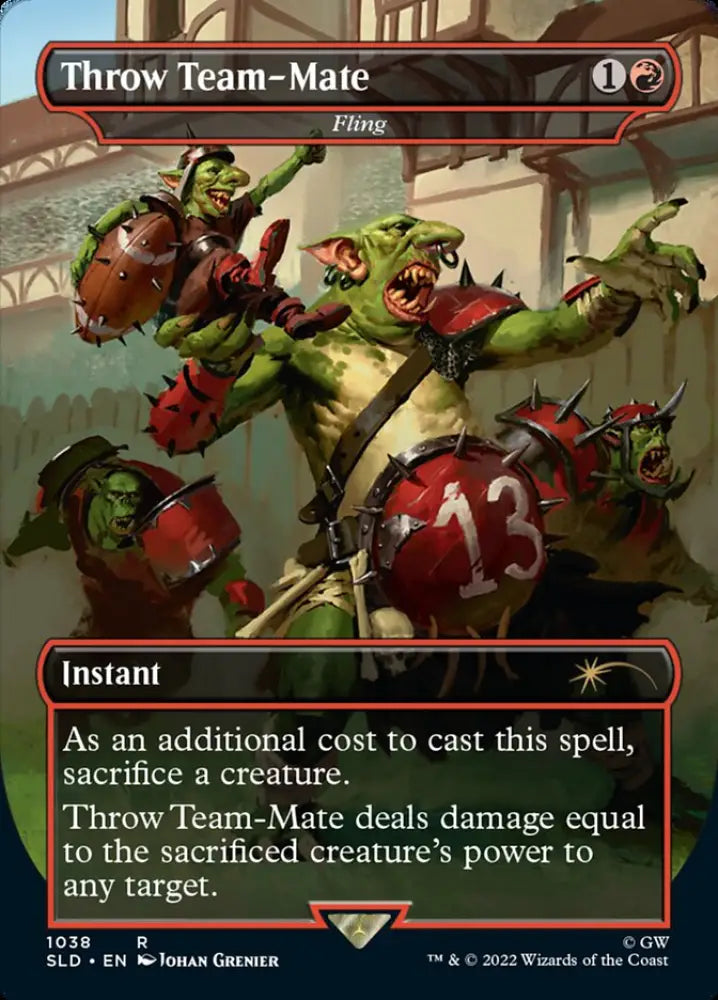 Throw Team-Mate - Fling (Borderless) [Secret Lair Drop Series] - MTG Single