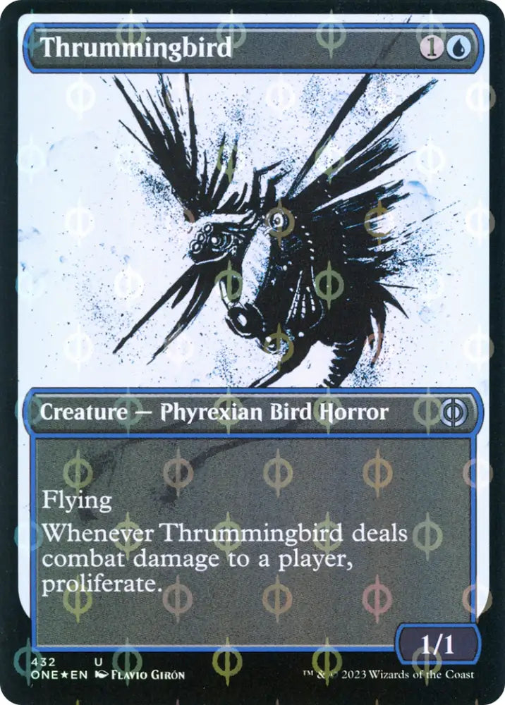 Thrummingbird (Showcase Ichor Step-and-Compleat Foil) [Phyrexia: All Will Be One] - MTG Single