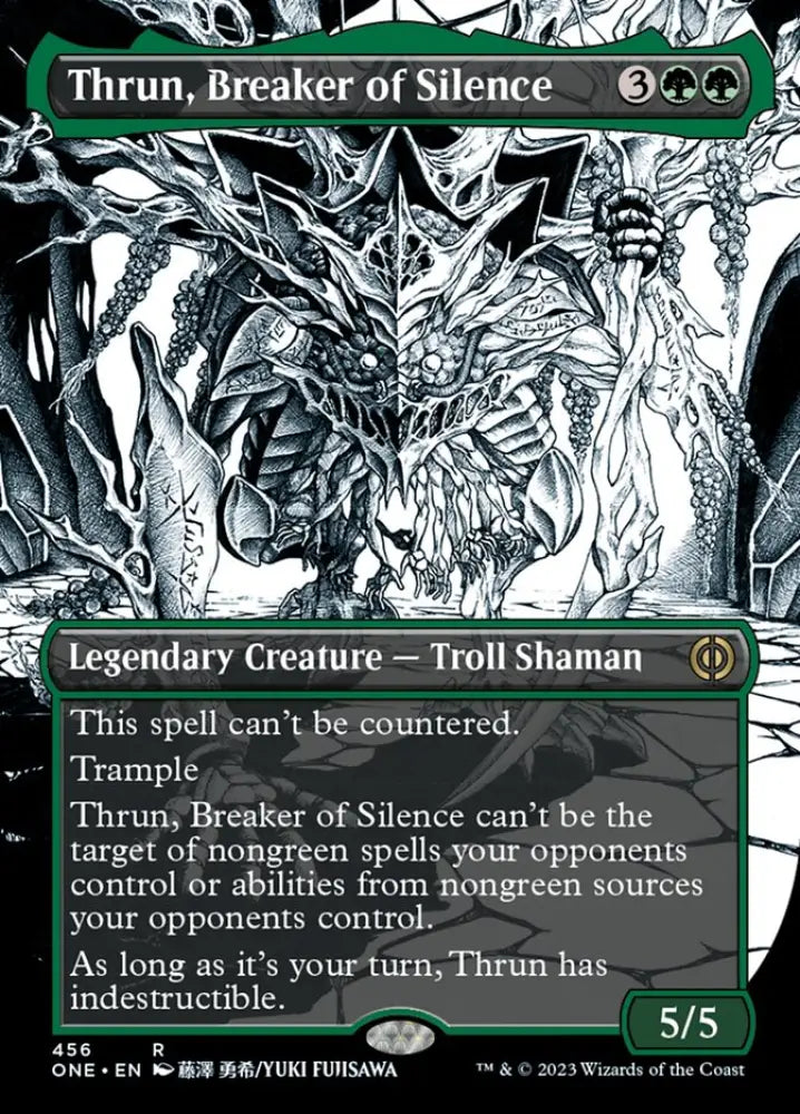 Thrun Breaker of Silence (Borderless Manga Step-and-Compleat Foil) [Phyrexia: All Will Be One] - MTG Single