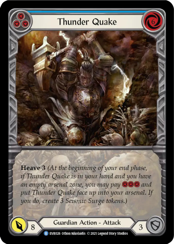 Thunder Quake (Blue) [Everfest] 1st Edition Extended Art Rainbow Foil - Flesh And Blood Single