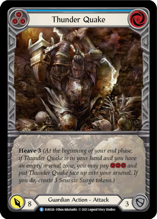 Thunder Quake (Blue) [Everfest] 1st Edition Extended Art Rainbow Foil - Flesh And Blood Single