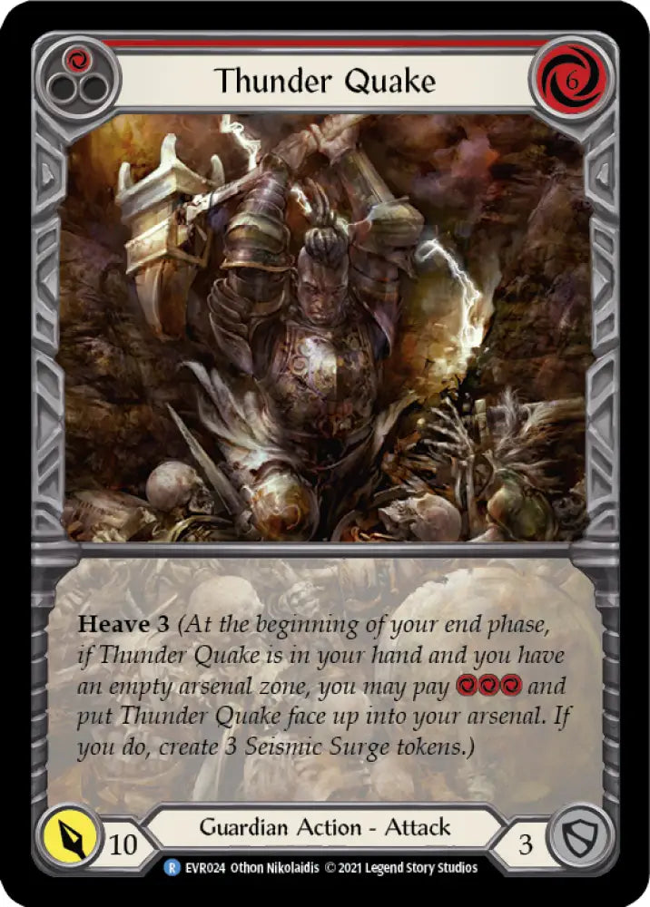 Thunder Quake (Red) [Everfest] 1st Edition Extended Art Rainbow Foil - Flesh And Blood Single